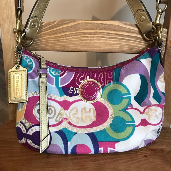 Coach Handbags - Coach Signature Poppy Graffiti Crossbody Bag